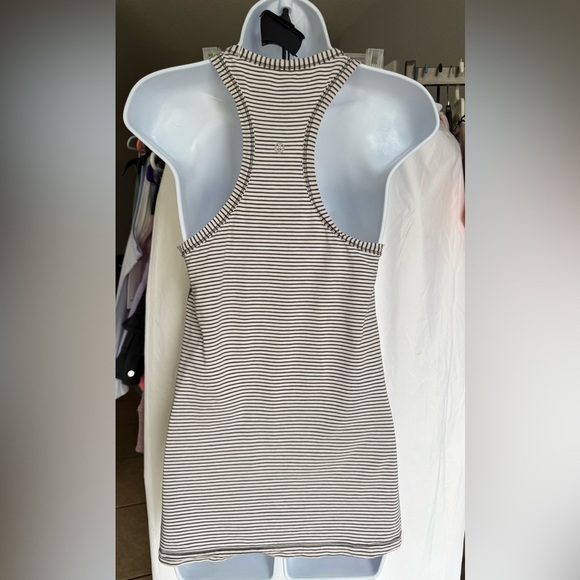 Lululemon Modern Racerback Parallel Stripe Heathered White Heathered Grey Size 8 - Picture 6 of 11